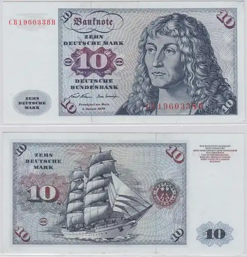 T146109 Banknote 10 DM Deutsche Mark Ro. 270a Schein 2.Jan. 1970 KN CB 1960338 H