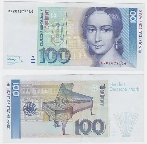 T146102 Banknote 100 DM Deutsche Mark Ro 300a Schein 1.Aug. 1991 KN DK 2018771L6