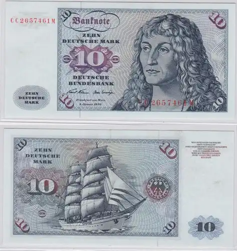 T146096 Banknote 10 DM Deutsche Mark Ro. 270a Schein 2.Jan. 1970 KN CC 2657461 M