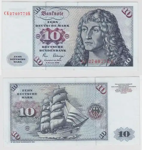 T146094 Banknote 10 DM Deutsche Mark Ro. 286a Schein 2.Jan. 1980 KN CK 2740772 K