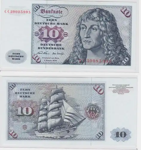 T146091 Banknote 10 DM Deutsche Mark Ro. 270a Schein 2.Jan. 1970 KN CC 3008590 S