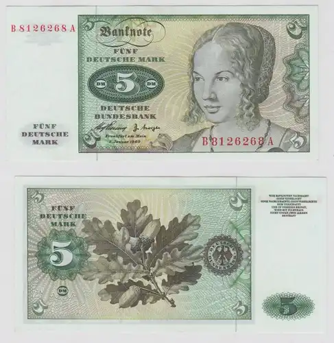 T146086 Banknote 5 DM Deutsche Mark Ro. 262e Schein 2.Jan. 1960 KN B 8126268 A
