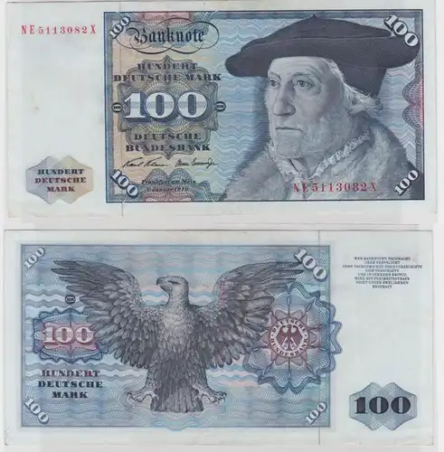 T146075 Banknote 100 DM Deutsche Mark Ro. 273b Schein 2.Jan 1970 KN NE 5113082 X