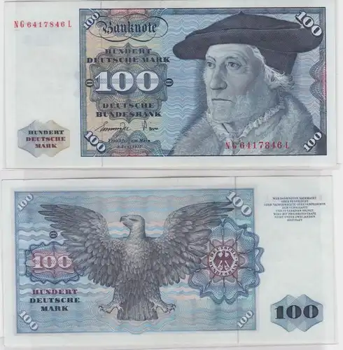 T146074 Banknote 100 DM Deutsche Mark Ro 278a Schein 1.Juni 1977 KN NG 6417846 L