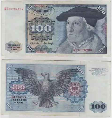 T146071 Banknote 100 DM Deutsche Mark Ro. 273b Schein 2.Jan 1970 KN NE 8176283 J