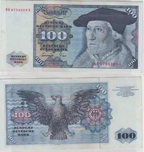 T146066 Banknote 100 DM Deutsche Mark Ro 278a Schein 1.Juni 1977 KN NG 0734383 A