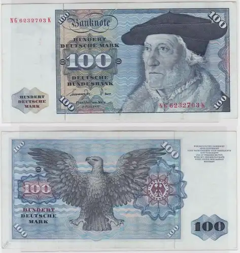 T146065 Banknote 100 DM Deutsche Mark Ro 278a Schein 1.Juni 1977 KN NG 6232703 K