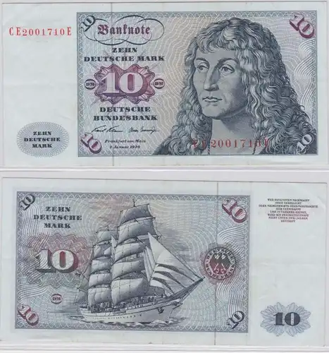 T146061 Banknote 10 DM Deutsche Mark Ro. 270b Schein 2.Jan. 1970 KN CE 2001710 E