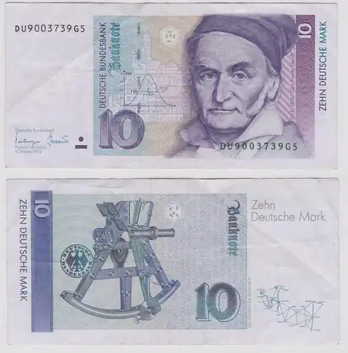 T146060 Banknote 10 DM Deutsche Mark Ro. 303a Schein 1.Okt. 1993 KN DU 9003739G5