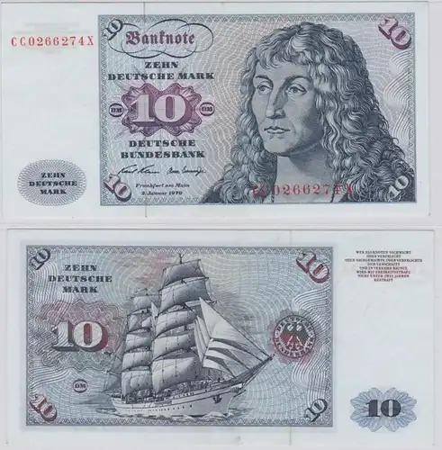 T146059 Banknote 10 DM Deutsche Mark Ro. 270a Schein 2.Jan. 1970 KN CC 0266274 X