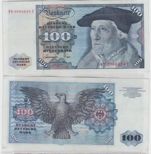 T146058 Banknote 100 DM Deutsche Mark Ro 278a Schein 1.Juni 1977 KN NG 2005526 Y