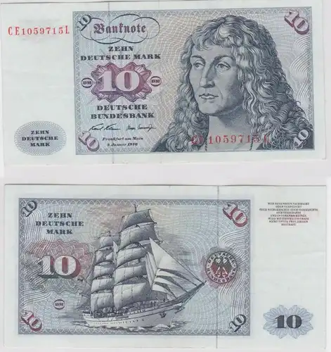 T146056 Banknote 10 DM Deutsche Mark Ro. 270b Schein 2.Jan. 1970 KN CE 1059715 L