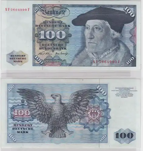 T146048 Banknote 100 DM Deutsche Mark Ro. 273b Schein 2.Jan 1970 KN NF 7664990 F