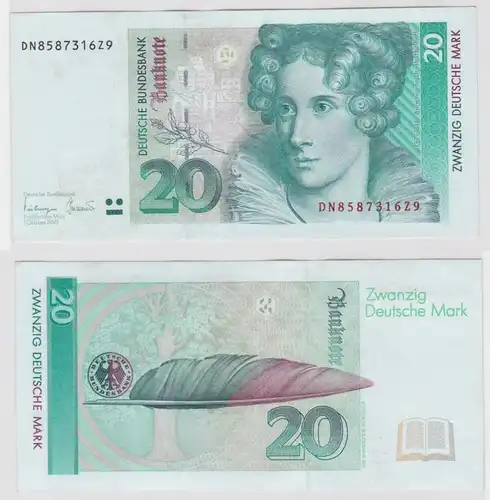 T146040 Banknote 20 DM Deutsche Mark Ro. 304a Schein 1.Okt. 1993 KN DN 8587316Z9