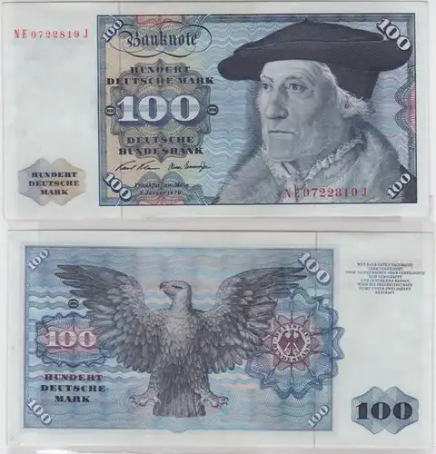 T146038 Banknote 100 DM Deutsche Mark Ro. 273b Schein 2.Jan 1970 KN NE 0722819 J