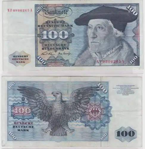 T146024 Banknote 100 DM Deutsche Mark Ro. 273b Schein 2.Jan 1970 KN NF 0806265 A