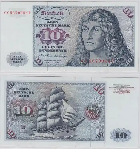 T146016 Banknote 10 DM Deutsche Mark Ro. 270a Schein 2.Jan. 1970 KN CC 8679064 T