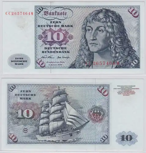 T146015 Banknote 10 DM Deutsche Mark Ro. 270a Schein 2.Jan. 1970 KN CC 2657464 M