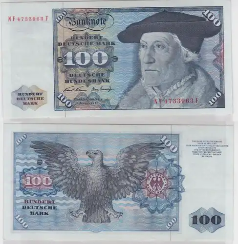 T146008 Banknote 100 DM Deutsche Mark Ro. 273b Schein 2.Jan 1970 KN NF 4733963 F