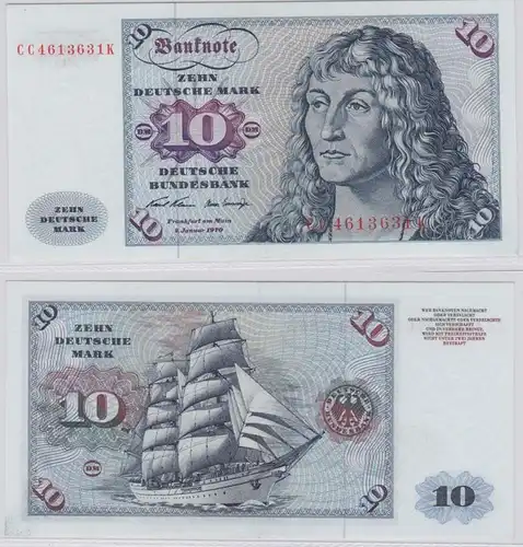 T146004 Banknote 10 DM Deutsche Mark Ro. 270a Schein 2.Jan. 1970 KN CC 4613631 K