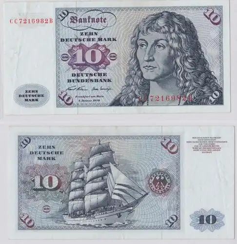 T146002 Banknote 10 DM Deutsche Mark Ro. 270a Schein 2.Jan. 1970 KN CC 7216982 B