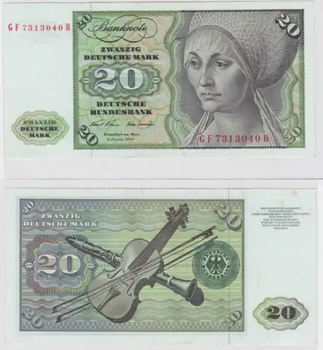 T145933 Banknote 20 DM Deutsche Mark Ro. 271b Schein 2.Jan. 1970 KN GF 7313040 B