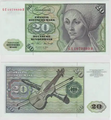 T145932 Banknote 20 DM Deutsche Mark Ro. 271b Schein 2.Jan. 1970 KN GE 1679899 H