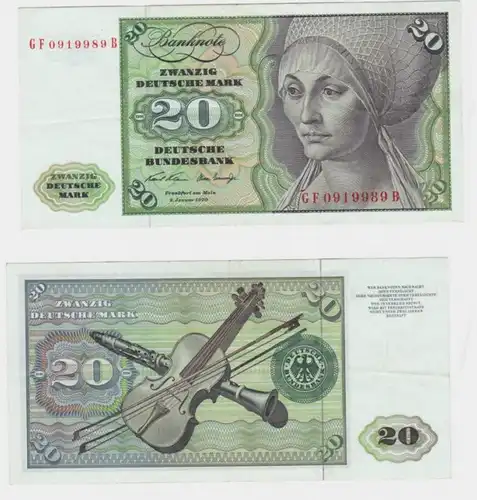 T145878 Banknote 20 DM Deutsche Mark Ro. 271b Schein 2.Jan. 1970 KN GF 0919989 B