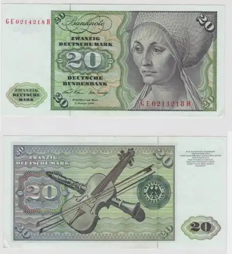 T145876 Banknote 20 DM Deutsche Mark Ro. 271b Schein 2.Jan. 1970 KN GE 0214218 H