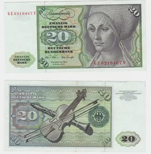 T145859 Banknote 20 DM Deutsche Mark Ro. 271b Schein 2.Jan. 1970 KN GE 0216467 V