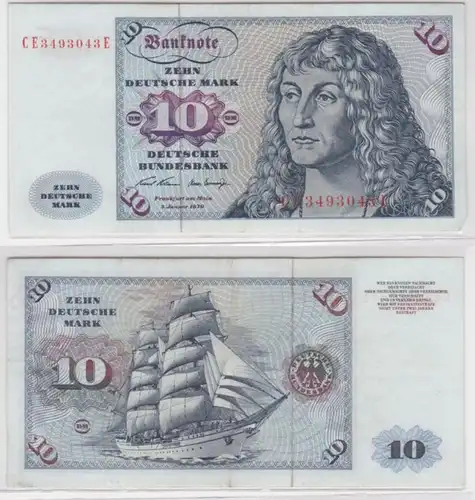 T145853 Billet 10 DM Mark allemand Ro. 270b Blau 2.jan. 1970 NC CE 3493043 E