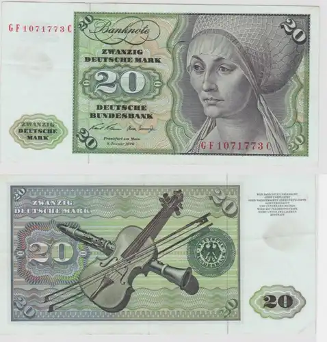 T145847 Banknote 20 DM Deutsche Mark Ro. 271b Schein 2.Jan. 1970 KN GF 1071773 C