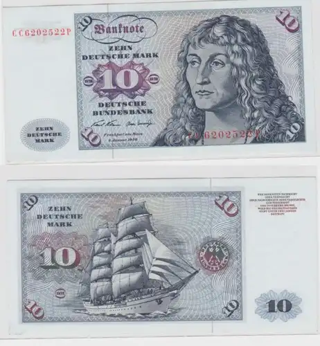 T145830 Banknote 10 DM Deutsche Mark Ro. 270a Schein 2.Jan. 1970 KN CC 6202522 P