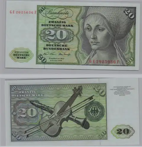 T145810 Banknote 20 DM Deutsche Mark Ro. 271b Schein 2.Jan. 1970 KN GE 2025636 F