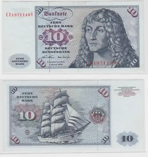 T145781 Banknote 10 DM Deutsche Mark Ro. 270b Schein 2.Jan. 1970 KN CE 1971149 V