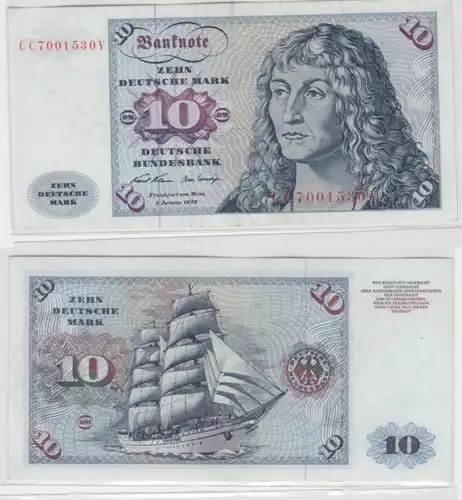 T145773 Banknote 10 DM Deutsche Mark Ro. 270a Schein 2.Jan. 1970 KN CC 7001530 V