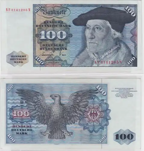 T145737 Banknote 100 DM Deutsche Mark Ro 278a Schein 1.Juni 1977 KN NF 3141205 N