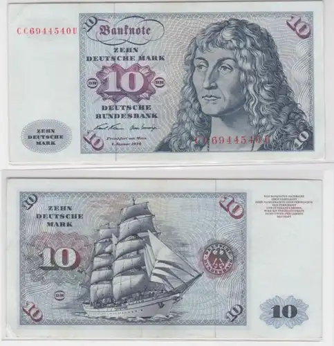 T145736 Banknote 10 DM Deutsche Mark Ro. 270a Schein 2.Jan. 1970 KN CC 6944540 U