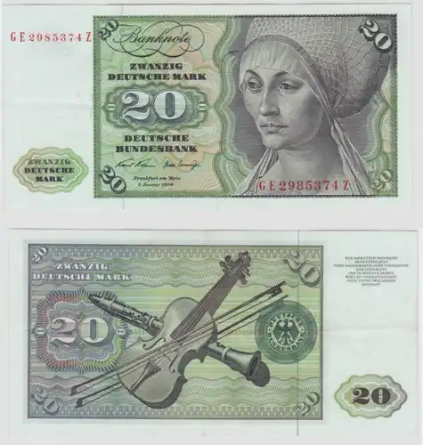 T145706 Banknote 20 DM Deutsche Mark Ro. 271b Schein 2.Jan. 1970 KN GE 2985374 Z