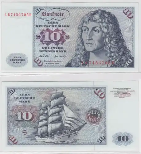 T145686 Banknote 10 DM Deutsche Mark Ro. 270a Schein 2.Jan. 1970 KN CB 7456795 D