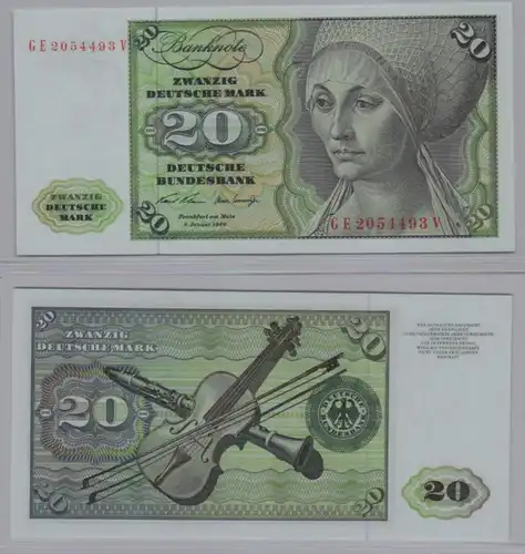 T145683 Banknote 20 DM Deutsche Mark Ro. 271b Schein 2.Jan. 1970 KN GE 2054493 V