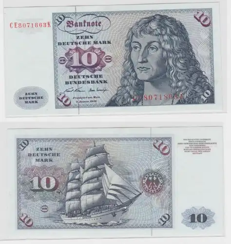 T145657 Banknote 10 DM Deutsche Mark Ro. 270b Schein 2.Jan. 1970 KN CE 8071863 K