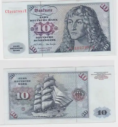 T145625 Banknote 10 DM Deutsche Mark Ro. 270b Schein 2.Jan. 1970 KN CE 2227991 E