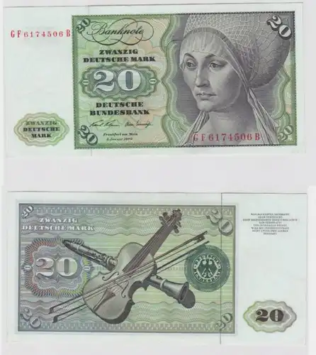 T145622 Banknote 20 DM Deutsche Mark Ro. 271b Schein 2.Jan. 1970 KN GF 6174506 B
