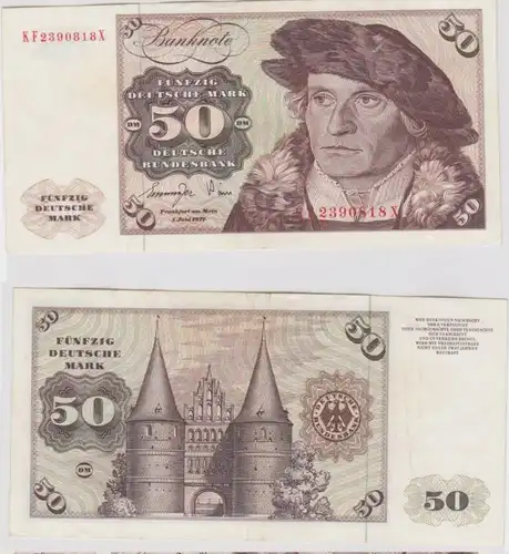 T145621 Banknote 50 DM Deutsche Mark Ro. 277a Schein 1.Juni 1977 KN KF 2390818 X