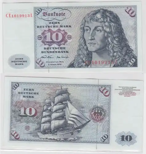 T145617 Banknote 10 DM Deutsche Mark Ro. 270b Schein 2.Jan. 1970 KN CE 1019913 L