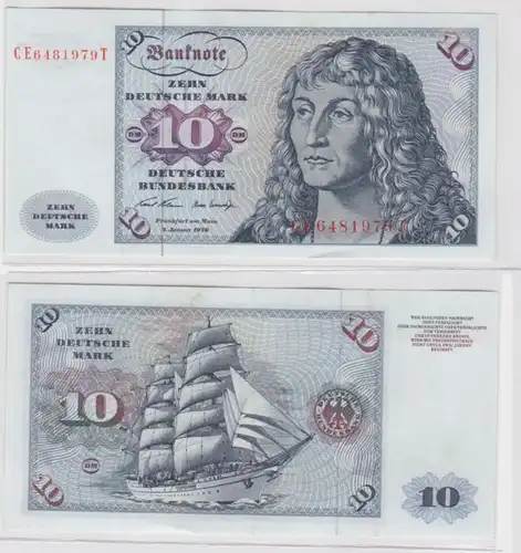 T145616 Banknote 10 DM Deutsche Mark Ro. 270b Schein 2.Jan. 1970 KN CE 6481979 T