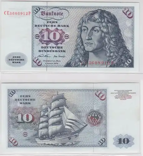 T145577 Banknote 10 DM Deutsche Mark Ro. 270b Schein 2.Jan. 1970 KN CE 3608912 P