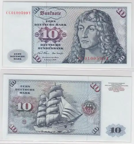 T145575 Banknote 10 DM Deutsche Mark Ro. 270a Schein 2.Jan. 1970 KN CC 0100599 Y