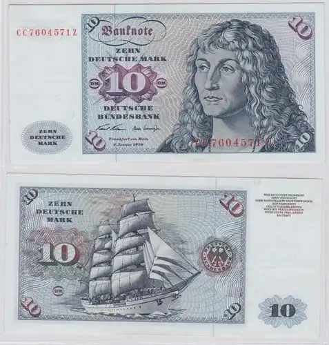 T145560 Banknote 10 DM Deutsche Mark Ro. 270a Schein 2.Jan. 1970 KN CC 7604571 Z